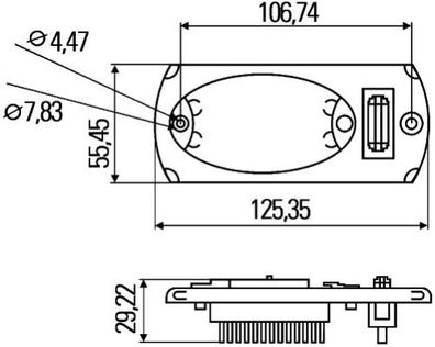 HELLA 2JA 343 570-061 Innenraumleuchte - Mini OvalLED E-LED - LED - 24V - 1.7W - LED