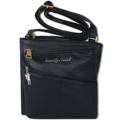Jennifer Jones Kunstleder Tasche Damen Umhängetasche Abendtasche schwarz OTJ141S