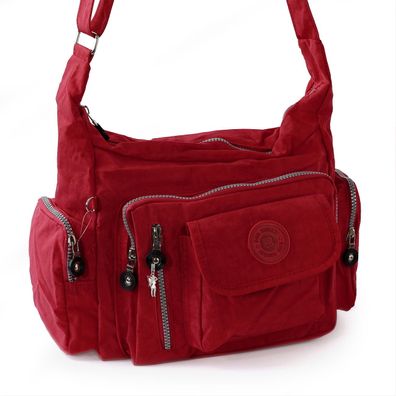Bag Street Nylon Tasche Damenhandtasche Schultertasche rot 30x15x22 OTJ204R