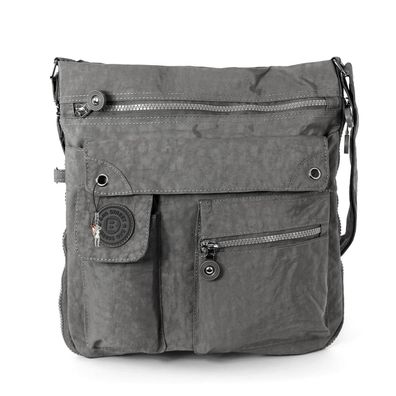 Bag Street Nylon Tasche Damenhandtasche Umhängetasche grau 31x10x33 OTJ206K