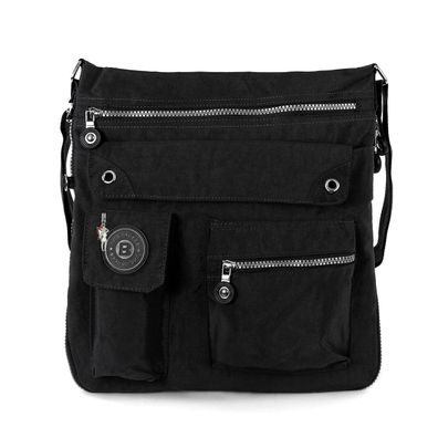 Bag Street Nylon Tasche Damenhandtasche Umhängetasche schwarz 31x10x33 OTJ206S