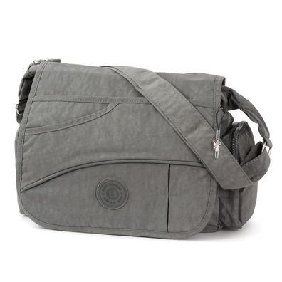 Bag Street Nylon Tasche Damenhandtasche Umhängetasche grau 32x13x20 OTJ214K