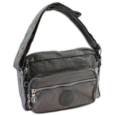 Bag Street Nylon Tasche Damenhandtasche Umhängetasche grau 22x15x8 OTJ227K