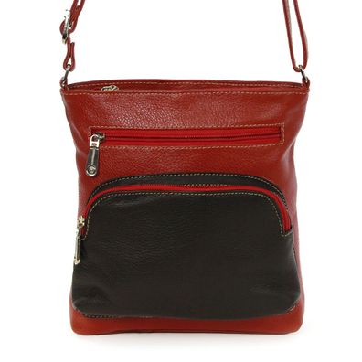 DrachenLeder Tasche Damen Handtasche echtes Leder rot schwarz 21x6x22 OTZ100R