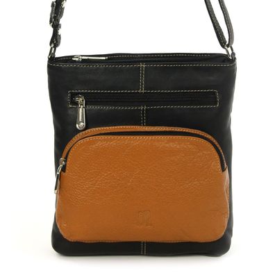 DrachenLeder Tasche Damen Handtasche echtes Leder schwarz braun 21x6x22 OTZ101S