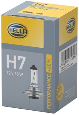 HELLA 8GH 223 498-231 Glühlampe - H7 - Performance up to 60% - 12V - 55W - Sockelausf