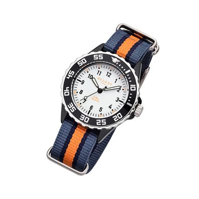 Regent Textil Kinder-Jugend Uhr F-1206 Quarzuhr Armband blau orange URBA385