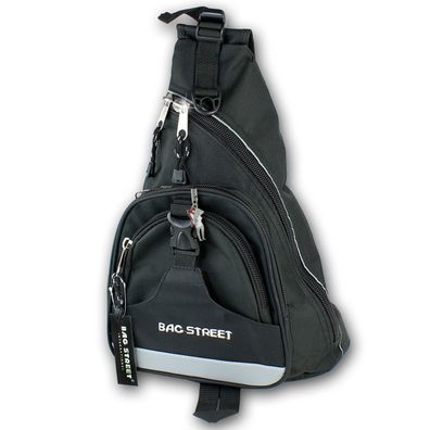 Bag Street Nylon Rucksack Herren Damen Schultertasche schwarz 32x13x45 OTJ6570S