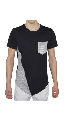 Herren Männer Shirt schwarz/ grau weiß/ grau in M, L, XL, XXL