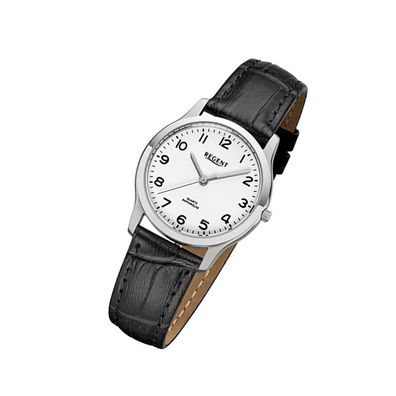 Regent Leder Damen Uhr F-1073 Quarzuhr Armband schwarz URF1073