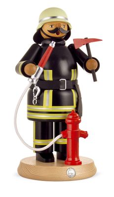 Räucherfigur Räuchermann groß Feuerwehrmann (BxH):13x24cm NEU Räuchermann Schnee