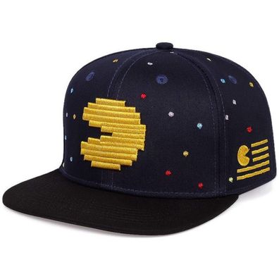 Pac-Man Cap - Namco Dunkelblaue Kappen Mützen Hüte Snapback Cap mit Pac-Man Logo