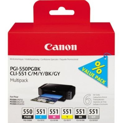 Canon Canon Ink PGI-550 CLI-551 PGI550 CLI551 Multipack (6496B005)