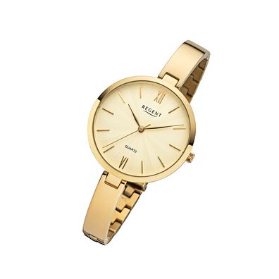 Regent Metall Damen Uhr F-1146 Analoge Armband-Uhr gold Titan-Uhr URF1146
