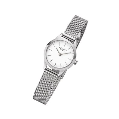 Regent Metall Damen Uhr F-1165 Analog Armbanduhr silber Metallarmband URF1165