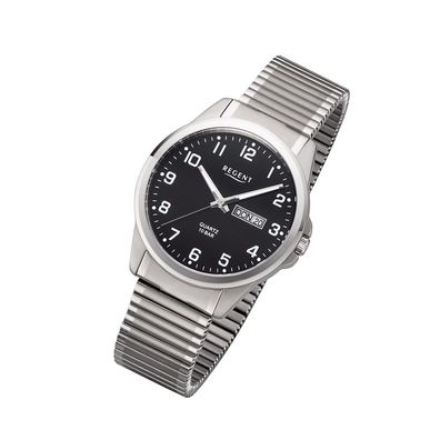 Regent Metall Herren Uhr F-1199 Analog Armband-Uhr silber Titan-Uhr URF1199