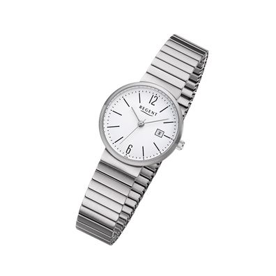 Regent Metall Damen Uhr F-1202 Analog Armband-Uhr silber Zugarmband URF1202