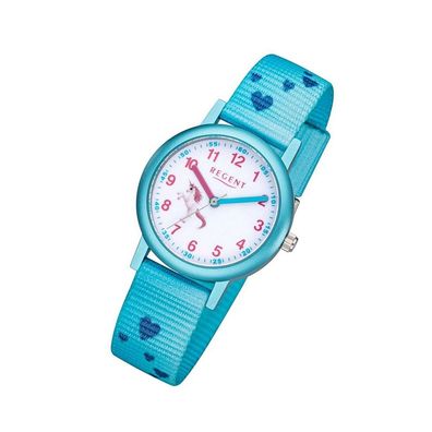 Regent Textil Kinder Uhr F-1208 Analog Armbanduhr blau Kinderuhr URF1208