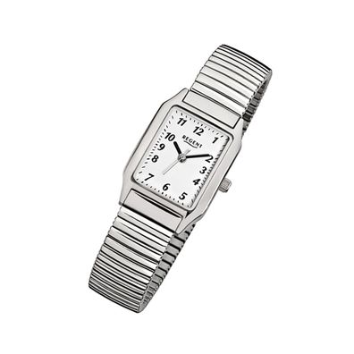 Regent Stahl Damen Uhr F-268 Quarzuhr Armband silber URF268