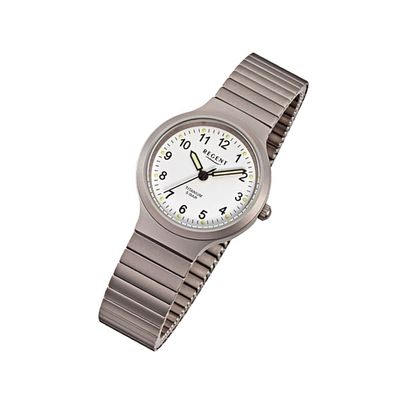 Regent Titan Damen-Herren Uhr F-275 Quarzuhr Armband silber grau URF275