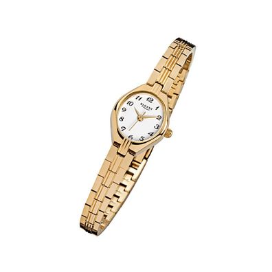 Regent Stahl Damen Uhr F-303 Quarzuhr Armband gold URF303