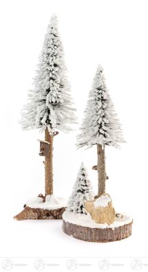 Bäume Nadelbäume mit Vogelhaus weiß H=ca 27 cm NEU Erzgebirge Holzbaum