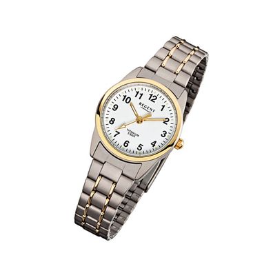 Regent Titan Damen Uhr F-428 Quarzuhr Armband grau silber gold URF428