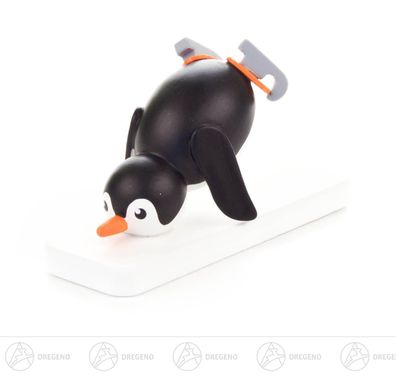 Miniatur Pinguin Eiskunstläufer H=ca 3,5 cm NEU Erzgebirge Weihnachtsfigur
