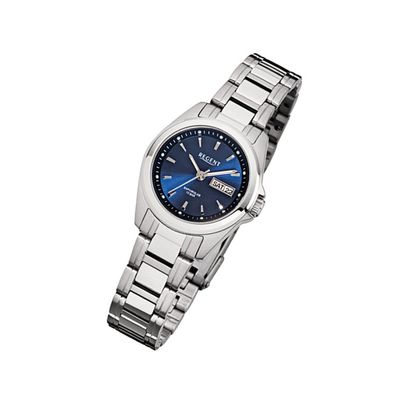 Regent Stahl Damen Uhr F-518 Quarzuhr Armband silber URF518