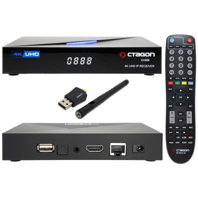 Octagon SX888 V2 4K UHD E2 Linux Smart TV Receiver + 600Mbit WLAN Stick