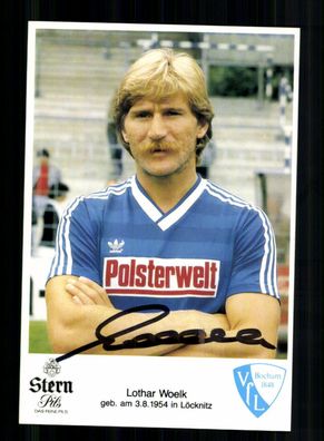 Lothar Woelk Autogrammkarte VFL Bochum 1985-86 Original Signiert