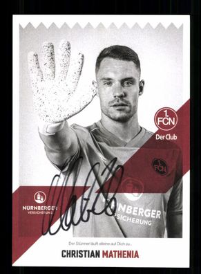 Christian Mathenia Autogrammkarte 1 FC Nürnberg 2020-21 Original Signiert