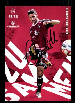 Christopher Schindler Autogrammkarte 1 FC Nürnberg 2022-23 Original Signiert