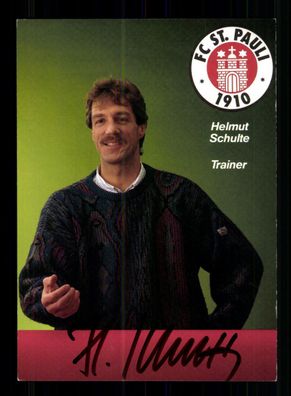 Helmut Schulte Autogrammkarte FC St. Pauli 1989-90 Original Signiert