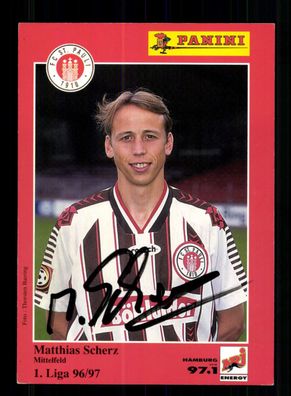 Matthias Scherz Autogrammkarte FC St. Pauli 1996-97 Original Signiert