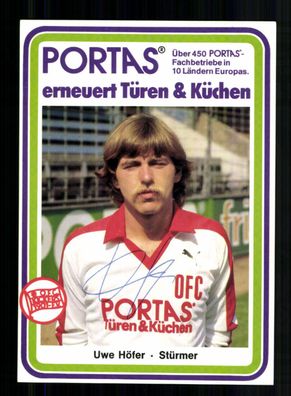 Uwe Höfer Autogrammkarte Kickers Offenbach 1983-84 Original Signiert