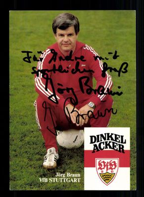 Jörg Braun Autogrammkarte VfB Stuttgart 1982-83 Original Signiert + 2