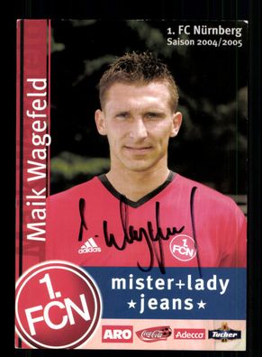 Maik Wagefeld Autogrammkarte 1 FC Nürnberg 2004-05 Original Signiert