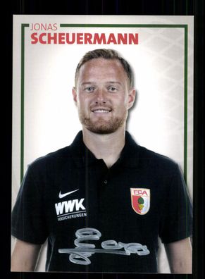 Jonas Scheuermann Autogrammkarte FC Augsburg 2017-18 Original Signiert