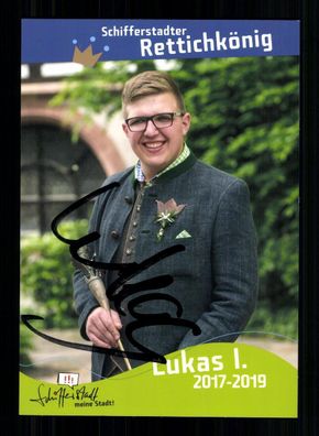 Lukas I. Schifferstadter Rettichkönig 2017-2019 Original Signiert # BC 211754