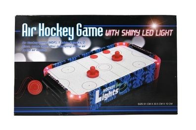 Relaxdays 10024098 Airhockey Tischspiel, Profi Lufthockey mit LED-Beleuchtung * A