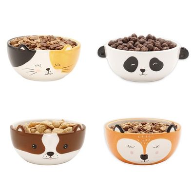 Müsli Snack Schale Winkee Panda Katze Keramik Ø 13 cm für Frühstück Chips Süßes