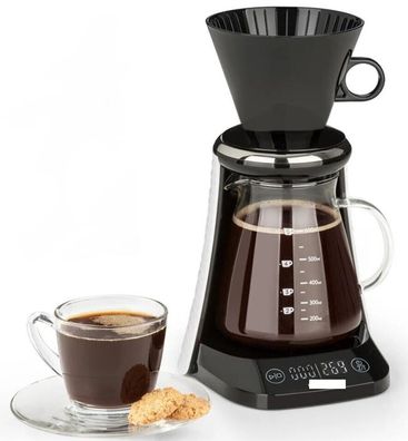 One Concept Kaffee Hand Kaffeebereiter Waage Timer 0,6L LCD Touch Glaskanne