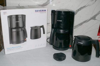 Severin 9234 Kaffeemaschine 2x 1L Thermoskanne 800W AUTO OFF 1/4 Dauerfilter BLK