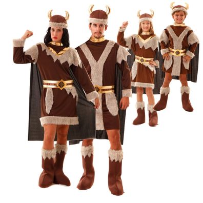 Wikinger Kostüm Damen Herren S M/ L XL XXL Kinder 4-12 Jahre Vikinger Fasching