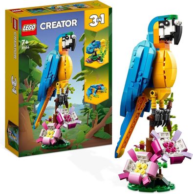 LEGO Creator 3-in-1 Exotischer Papagei, Frosch und Fisch Ostergeschenk Kinder