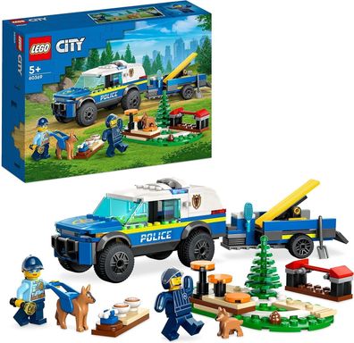 LEGO City Mobiles Polizeihunde-Training, Polizeiauto-Spielzeug mit Anhänger