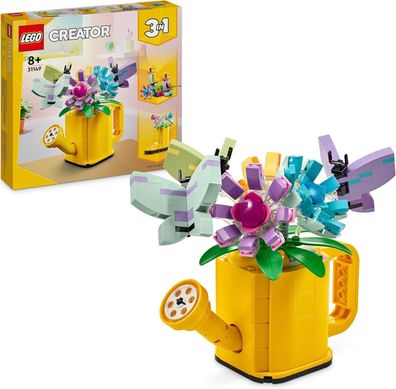 LEGO Creator 3in1 Gießkanne mit Blumen Set, Kinderzimmer-Deko, Baue eine Deko
