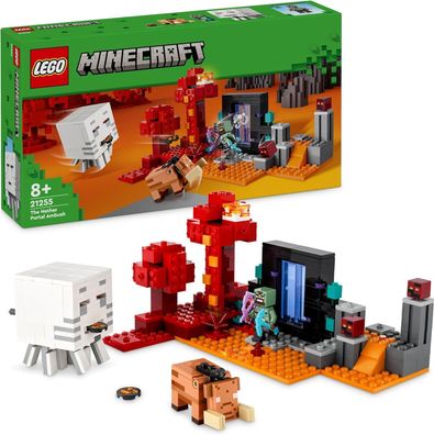LEGO Minecraft Hinterhalt am Netherportal, Gaming-Spielzeug im Nether für Kinder