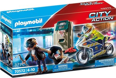 Playmobil City Action 70572 Polizei-Motorrad: Verfolgung des Geldräubers, Kinder